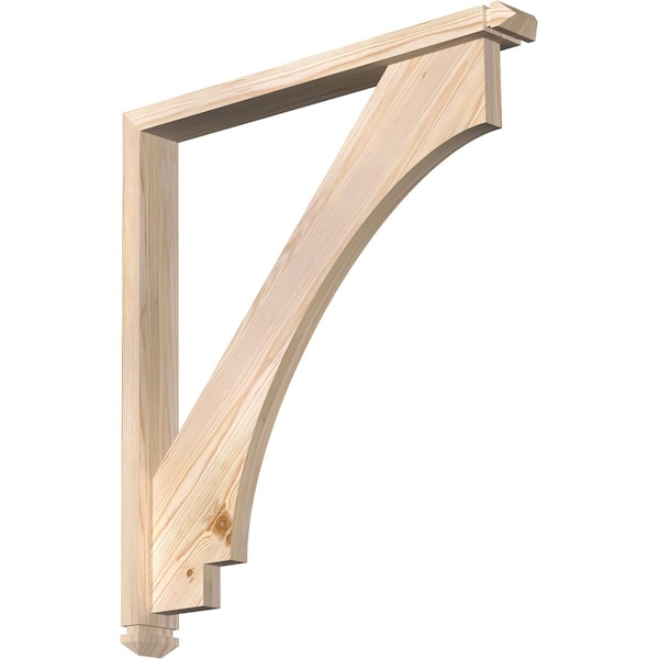 Ekena Millwork Imperial Arts and Crafts Smooth Bracket w/ Offset Brace, Douglas Fir, 3 1/2"W x 30"D x 34"H BKT0402X30X34IMP03SDF - main